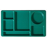 Teal, 2x2 Polycarbonate 6-Compartment Cafeteria Trays 24/PK