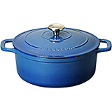 Blue, Cast Iron Round Dutch Oven, 5.5 Qt