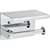 Chrome, Stainless Steel Single Toilet Paper Holder with Shelf Storage Rack