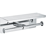 Chrome, Stainless Steel Double Toilet Paper Holder with Shelf Storage Rack