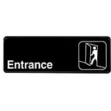Black, ABS Entrance Sign, 3" X 9", White Lettering