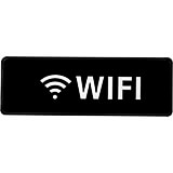 Black, ABS Wi-Fi Sign, 3" X 9", White Lettering