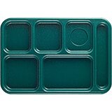 Teal, 6-Compartment Plastic Lunch Tray, 24/PK