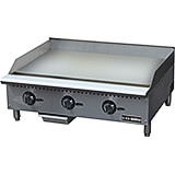 Stainless Steel 36" Heavy Duty Gas Griddle, Thermostatic Controls, 90,000 BTU NG
