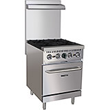 Stainless Steel 4 Burner Gas Stove with Oven, 24" Wide, 150,000 Total BTU