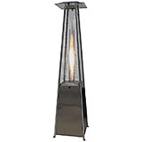 Stainless Steel, 40,000 BTU Pyramid Flame Propane Gas Patio Heater