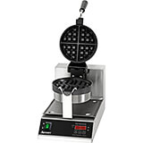 Stainless Steel Belgian Waffle Maker, 7" Round, 20 Waffles Per Hour