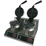 Stainless Steel Belgian Waffle Maker, 7" Round, 40 Waffles Per Hour