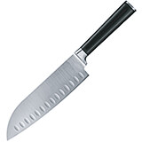 Black, Chikara Signature 7" Santoku Japanese Chef Knife, Forged 420J Blade