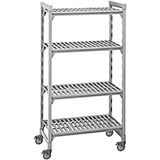 Speckled Gray, Mobile Shelving Unit, 36" x 21" x 75", 4 Shelves, Premium Casters