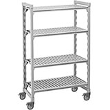 Speckled Gray, Mobile Shelving Unit, 42" x 24" x 75", 5 Shelves, Premium Casters