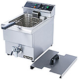 Stainless Steel Single Tank Electric Deep Fryer with Drain Faucet, 208V, 6.34 Qt