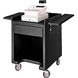 Black, Cash Register Stand with Dual Tray Rail