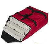 Red, Nylon Insulated Premium Pizza Bag, Food Delivery Bag Holds (2) 14" Or (3) 12"pizza Boxes