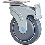5" Nylon Swivel Caster w/Brake, 4-Stainless Steel Bolts for Meal Delivery Carts MDC1520S20, MDC1520
