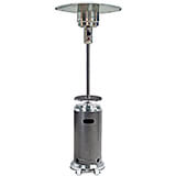 Stainless Steel 41,000 BTU Outdoor Propane Heater, Stainless / Hammered Silver Two Tone Patio Heater W/ Adjustable Table