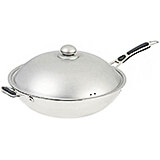 Stainless Steel 14.25" Wok with Lid for Induction Cooktops