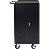 Black, Steel 18 Phone / Tablet / Small Laptop Multi Device Charging Station Rolling Cart, Lockable