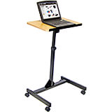 Steel Portable Podium / Lectern, Height Adjustable Stand with Wheels