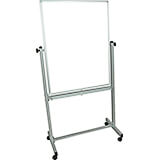Silver Frame, Double Sided Magnetic White Board 30" X 40" With Stand