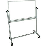 Silver Frame, Double Sided Magnetic White Board 36" X 24" With Stand