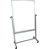 Silver Frame, Double Sided Magnetic White Board 36" X 48" With Stand
