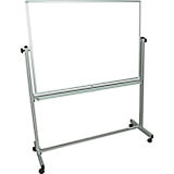 Silver Frame, Double Sided Magnetic White Board 48" X 36" With Stand