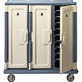 Granite Gray, Tall Meal Delivery Cart, 14"x18" Trays, 3 Doors