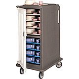 Granite Sand, Tall Meal Delivery Cart, 15"x20" Trays, 1 Door