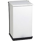 White, Baked Epoxy Commercial Step On Trash Can, 100 Qt