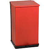 Red, Baked Epoxy Commercial Step On Trash Can, 100 Qt