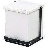 White, Baked Epoxy Commercial Step On Trash Can, 16 Qt