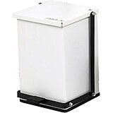 White, Baked Epoxy Commercial Step On Trash Can, 24 Qt