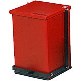 Red, Baked Epoxy Commercial Step On Trash Can, 24 Qt