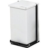 White, Baked Epoxy Commercial Step On Trash Can, 32 Qt