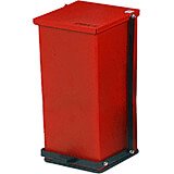 Red, Baked Epoxy Commercial Step On Trash Can, 32 Qt