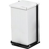 White, Baked Epoxy Commercial Step On Trash Can, 48 Qt