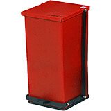 Red, Baked Epoxy Commercial Step On Trash Can, 48 Qt