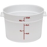 White, 12 qt. Poly Round Food Storage Containers, 6/PK