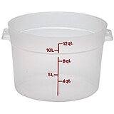 Translucent, 12 qt. Round Food Storage Containers, 6/PK