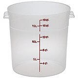 Translucent, 18 qt. Round Food Storage Containers, 6/PK