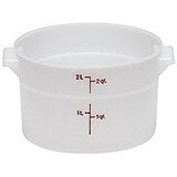 White, 2 qt. Poly Round Food Storage Containers, 12/PK