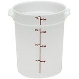 White, 4 qt. Poly Round Food Storage Containers, 12/PK