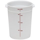 White, 8 qt. Poly Round Food Storage Containers, 12/PK