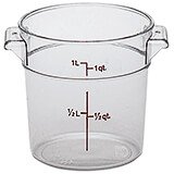 Clear, 1 qt. Camwear Round Food Storage Containers, 12/PK