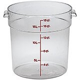 Clear, 18 qt. Camwear Round Food Storage Containers, 6/PK