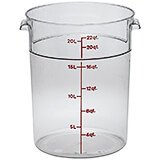 Clear, 22 qt. Camwear Round Food Storage Containers, 6/PK