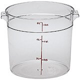 Clear, 6 qt. Camwear Round Food Storage Containers, 12/PK
