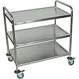 Stainless Steel, Large Three Shelf Utility Cart