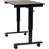 Steel 29.5" To 45.25" Height Adjustable Desk, Crank Adjustable Sit Stand Desk, 48" L W/ Black Legs
